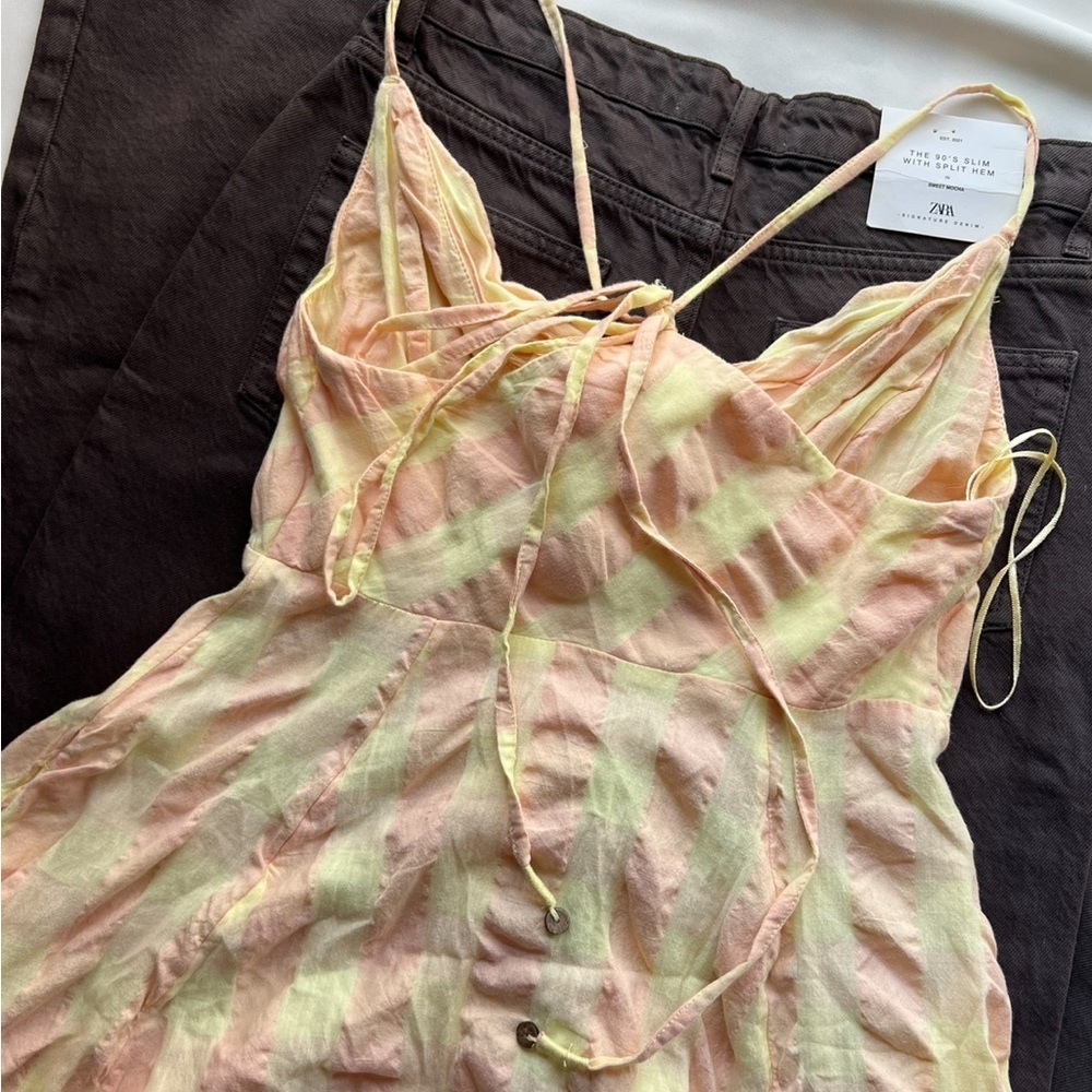 NWOT Free People Gingham Cami Midi Dress 🌼🐝 - Picture 2 of 5